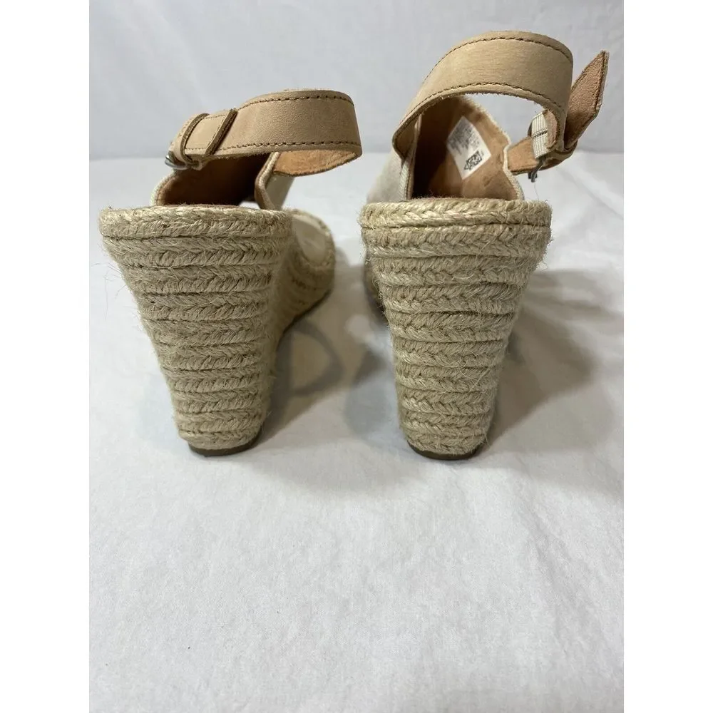 Toms Women's Monica Espadrille Wedge Open Toe Sandal Shoe‎ Casual Size 9.5W